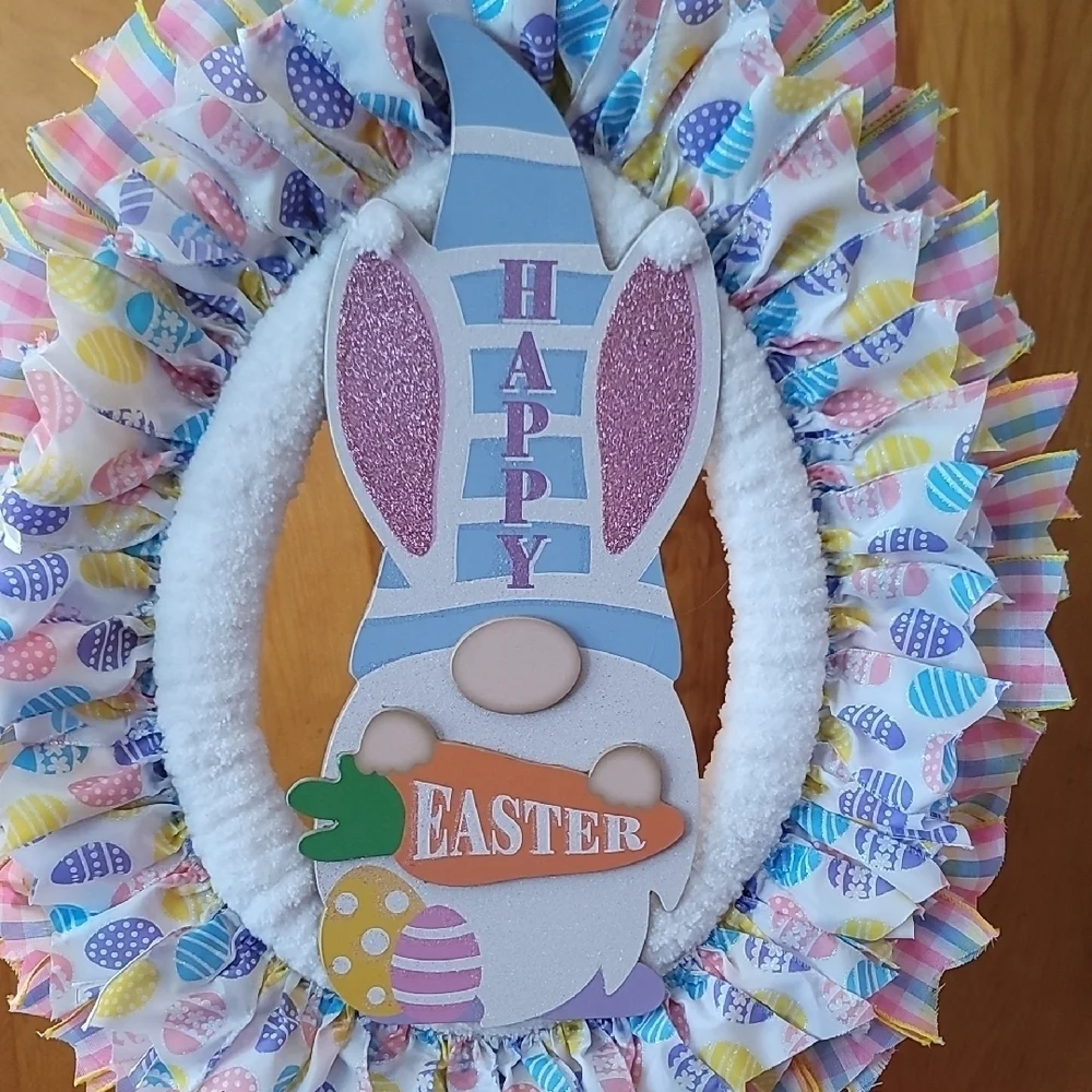 Easter Bunny Wreath with Pastel Colors